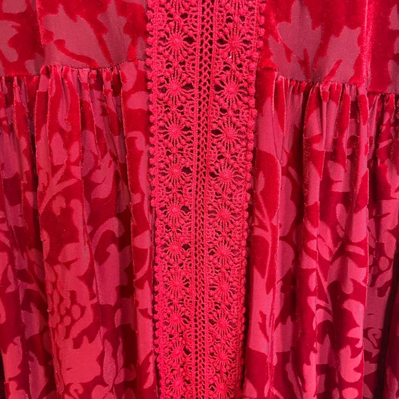 John Paul Richard Textured Peasant Top Sundried Tomato Burnout Size XL NWOT - Picture 7 of 11